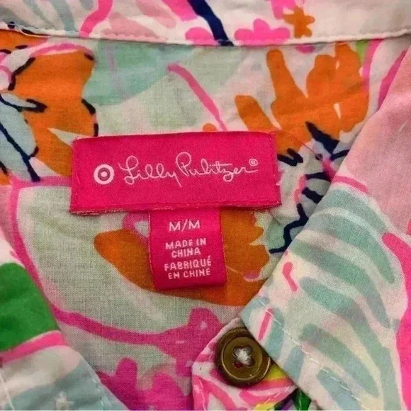 Lilly Pulitzer for Target Long Sleeve Floral Button Down Blouse size Medium - Picture 4 of 5